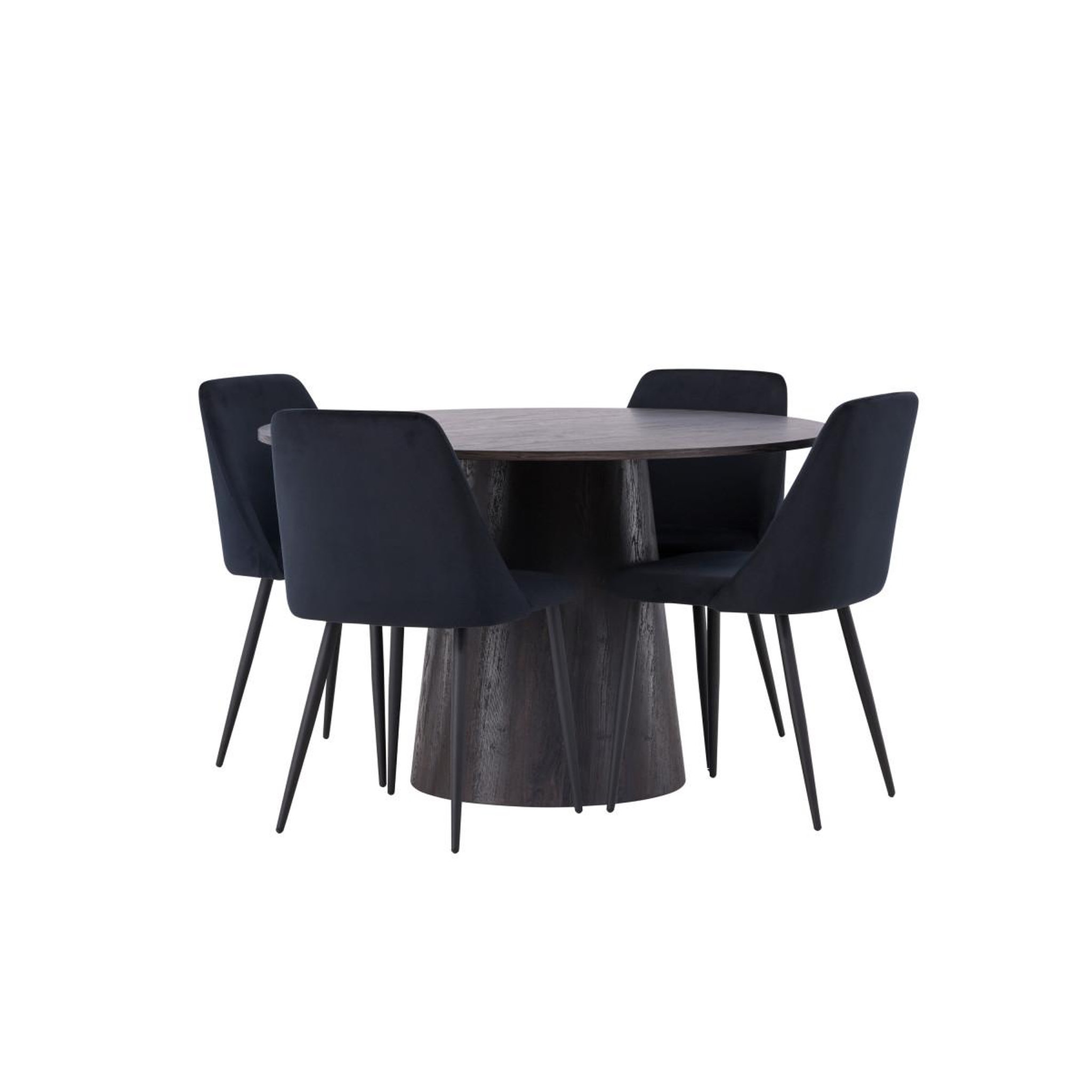 Voir la diapositive 3 : Paris Prix Ensemble table à manger & 4 chaises  lanzo & night  120cm noir & moka