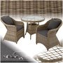 Voir la diapositive 1 : tectake Salon de jardin avec cadre en aluminium marron naturel