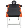 VIDAXL Table de massage pliable 2 zones Aluminium Noir et orange