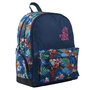Voir la diapositive 2 : FREEGUN Sac à dos 2 compartiments bleu motifs fleurs 