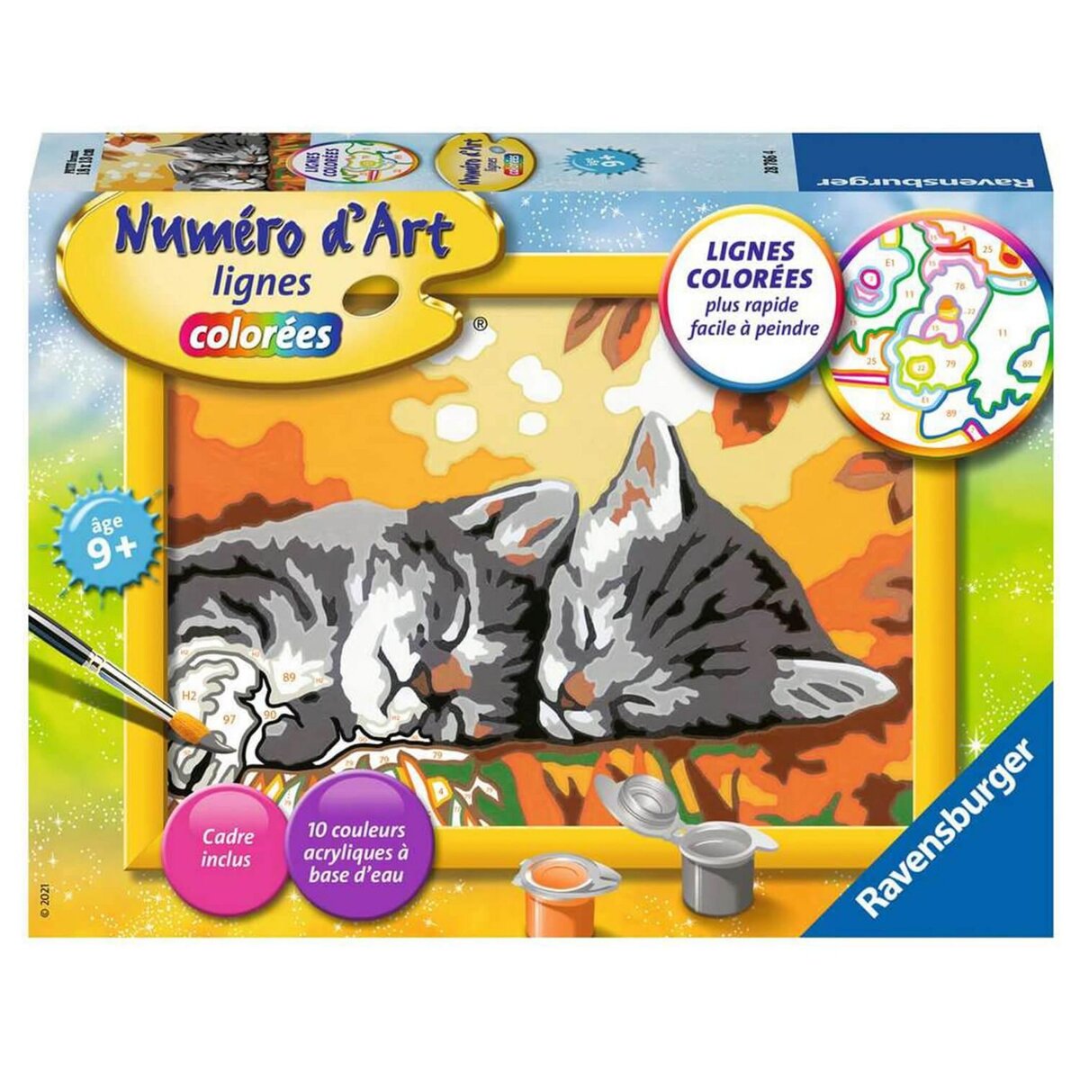 RAVENSBURGER Peinture au numéro : Numéro d'Art Petit Format : Deux chatons couchés