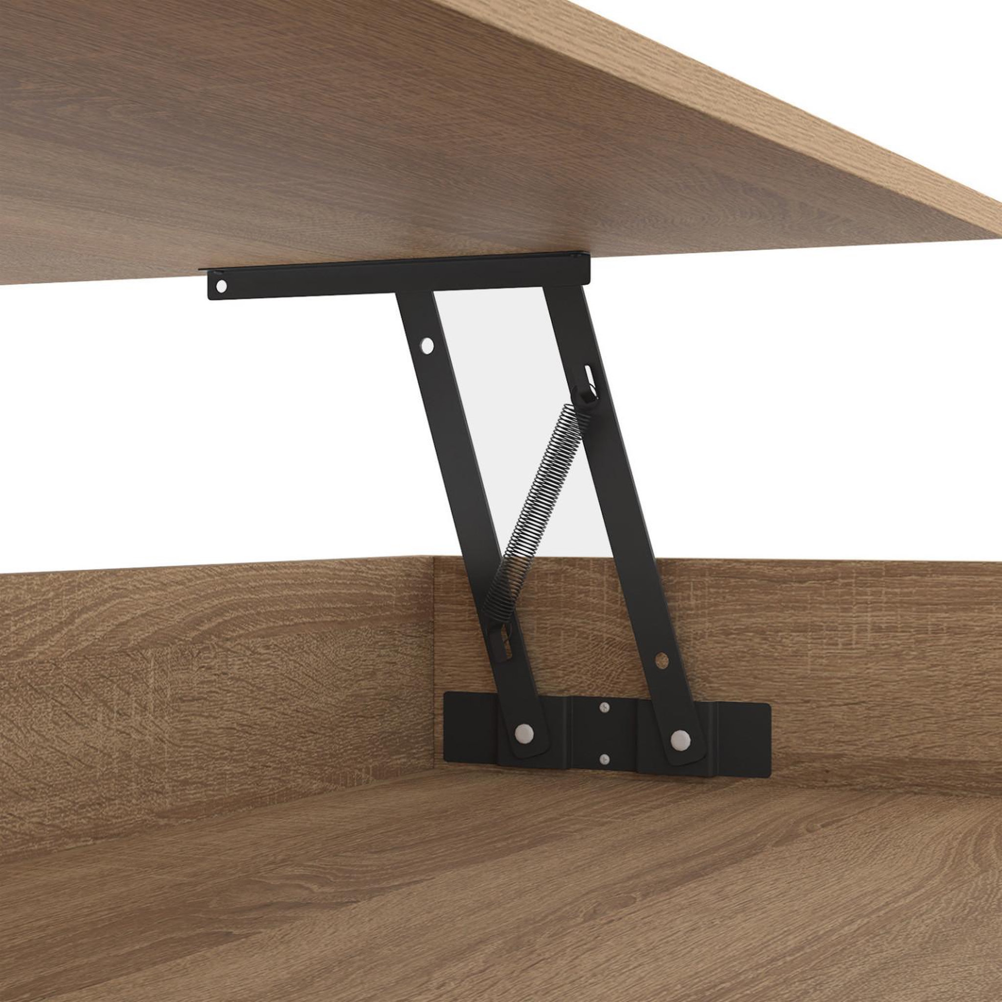 Voir la diapositive 6 : ID MARKET Table basse plateau relevable rectangulaire eliad bois et blanc