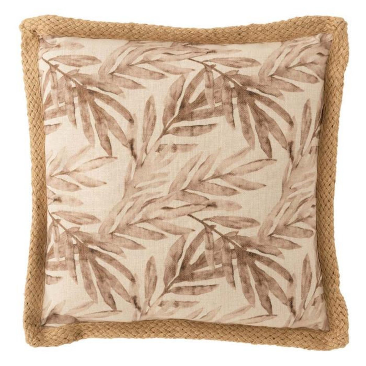 Paris Prix Coussin Déco Imprimé  Feuille  49x49cm Naturel