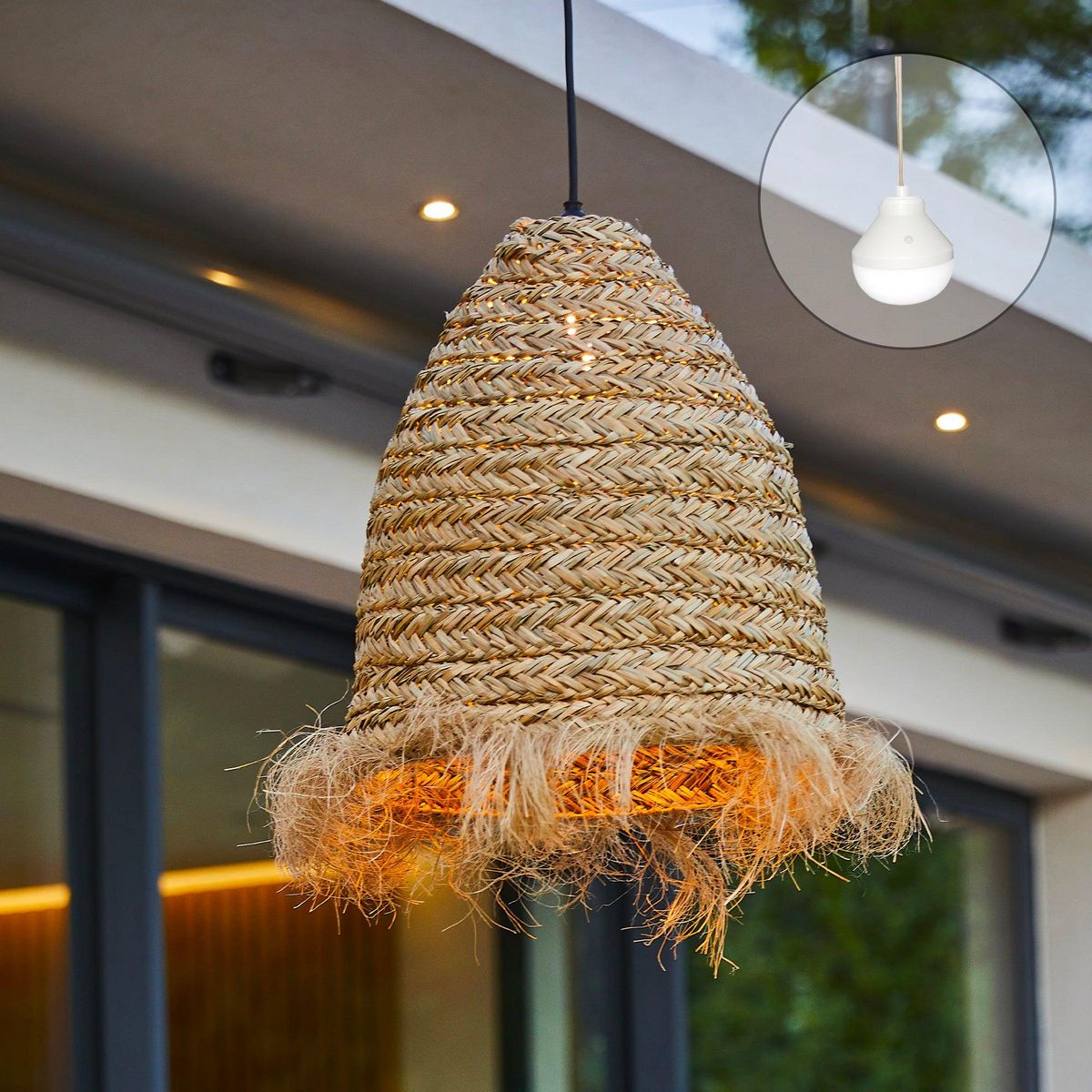 Lumisky Suspension nomade ANAFI Beige Jonc de mer H47CM