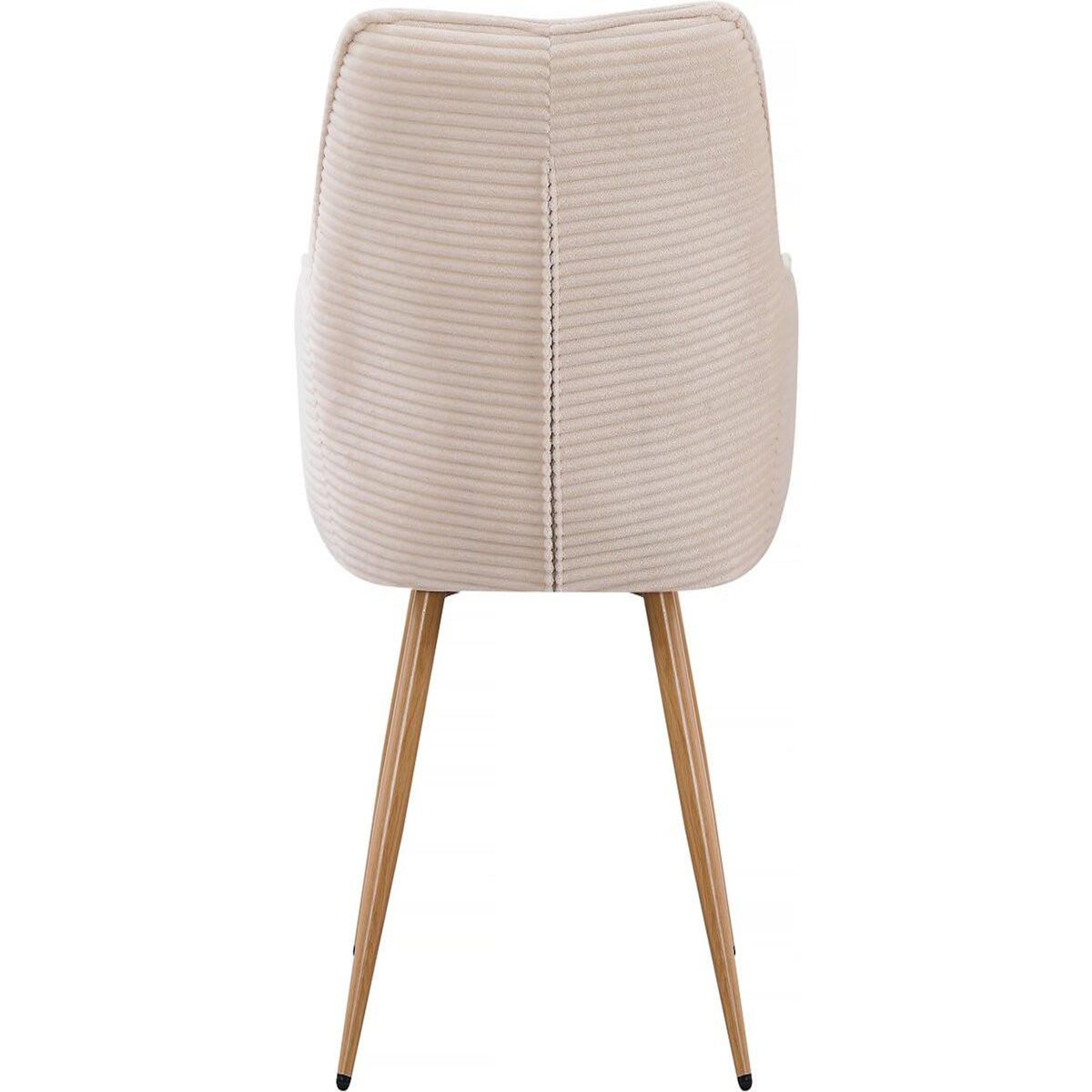 Habitat et Jardin Lot de 2 chaises en velours côtelé   Mayra  - 60 x 56 x 88 cm - Beige