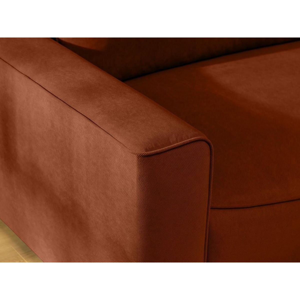 BEST MOBILIER Aurelia - canapé d'angle droit 4 places convertible avec coffre en tissu texturé