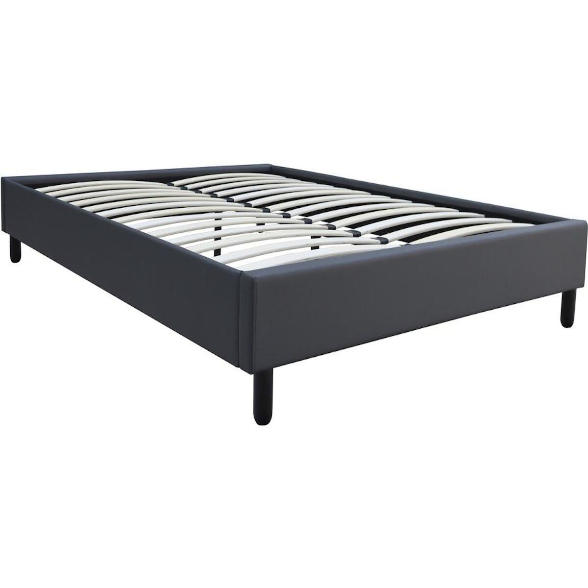 Habitat et Jardin Sommier  Andy  - 160 x 200 cm - PVC - Gris anthracite