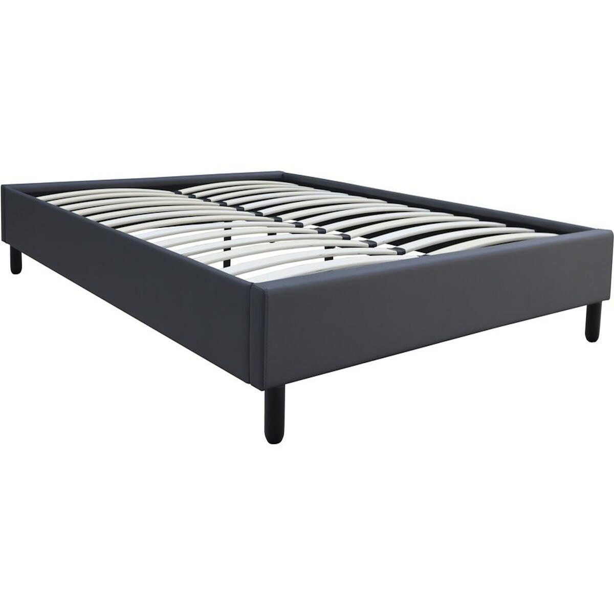 Habitat et Jardin Sommier  Andy  - 160 x 200 cm - PVC - Gris anthracite