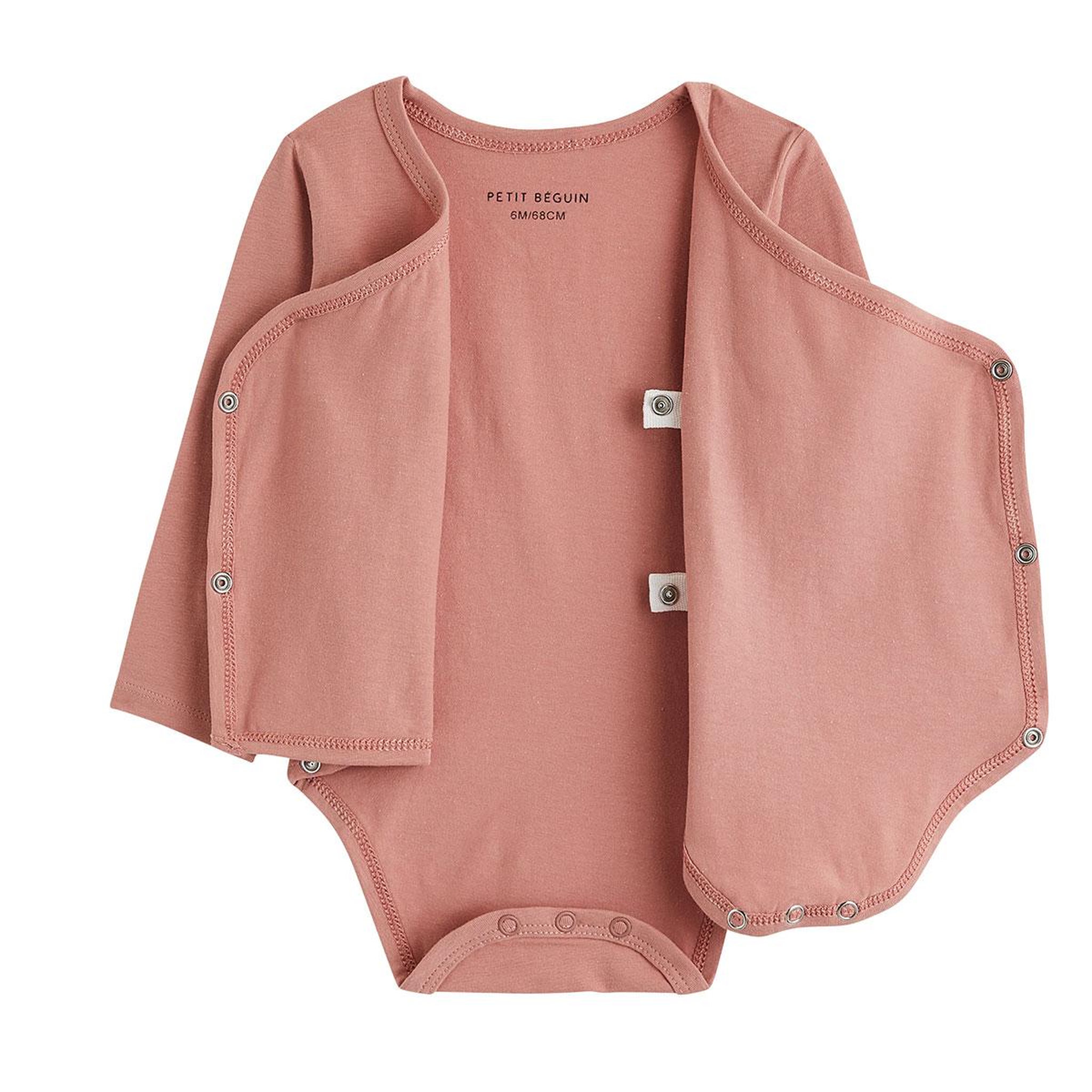 Voir la diapositive 2 : PETIT BEGUIN Lot de 3 bodies bébé manches longues ouverture croisée
