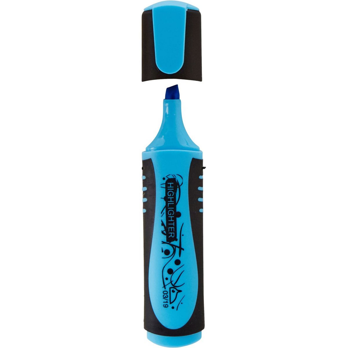 AUCHAN Surligneur plat bleu