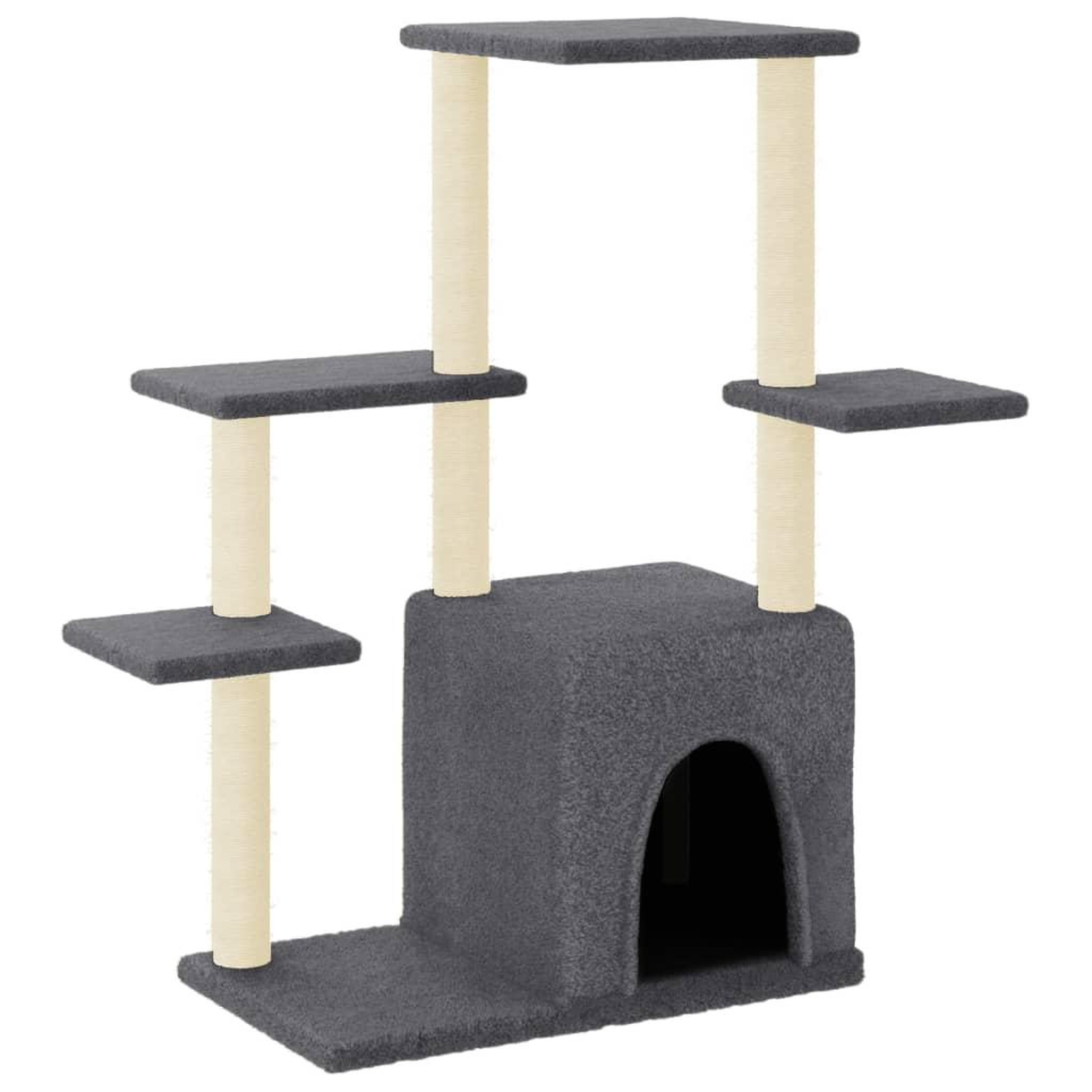 Voir la diapositive 2 : VIDAXL Arbre a chat avec griffoirs en sisal gris fonce 97,5 cm