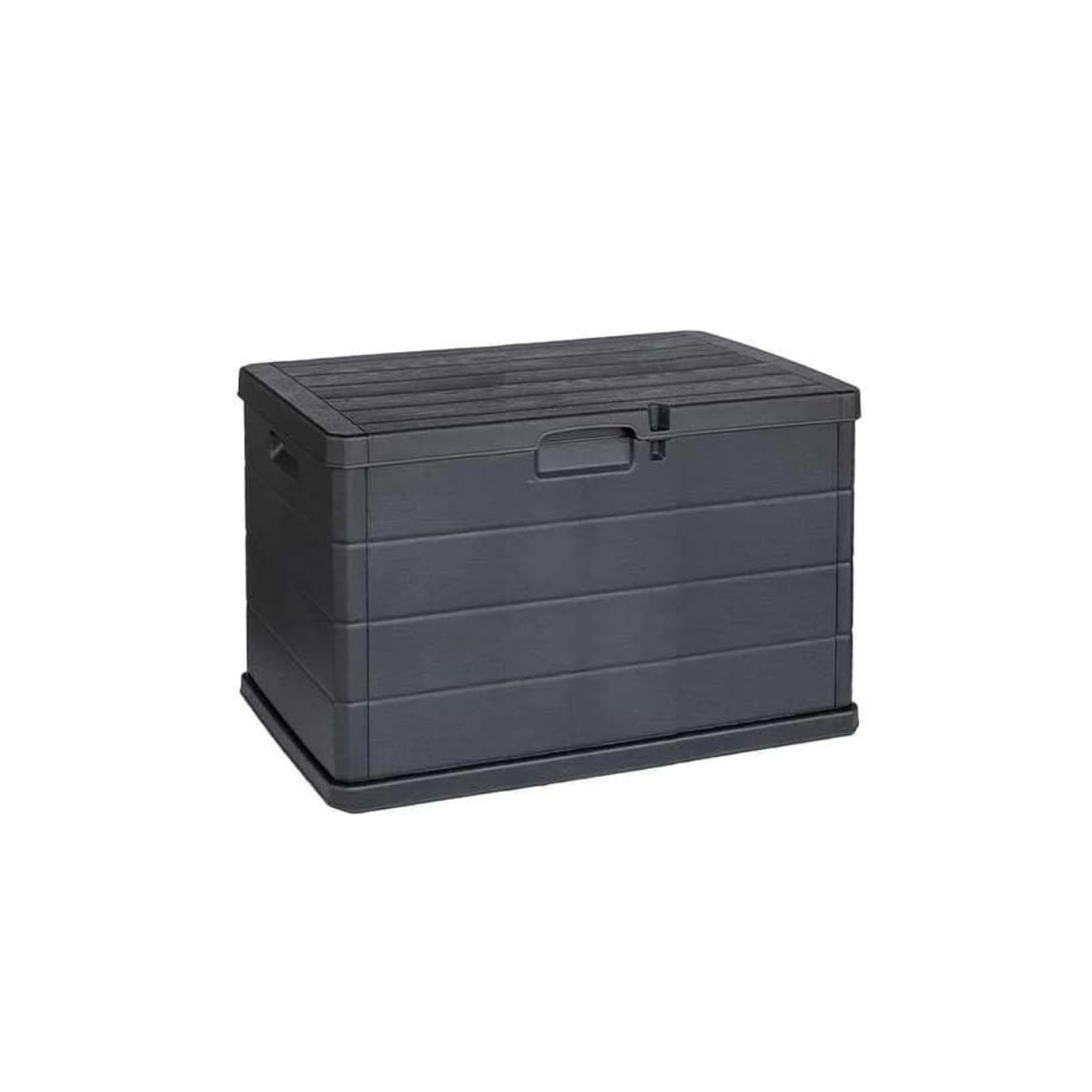IPAE-PROGARDEN Coffre de rangement extérieur 170l - coffre de jardin anthracite dimensions 78l x 55l x 52h cm - résine - poignées de transport