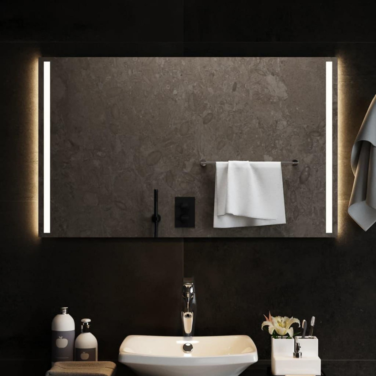 VIDAXL Miroir de salle de bain a LED 100x60 cm