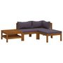 Voir la diapositive 2 : VIDAXL Salon de jardin 4 pcs avec coussin Bois d'acacia solide