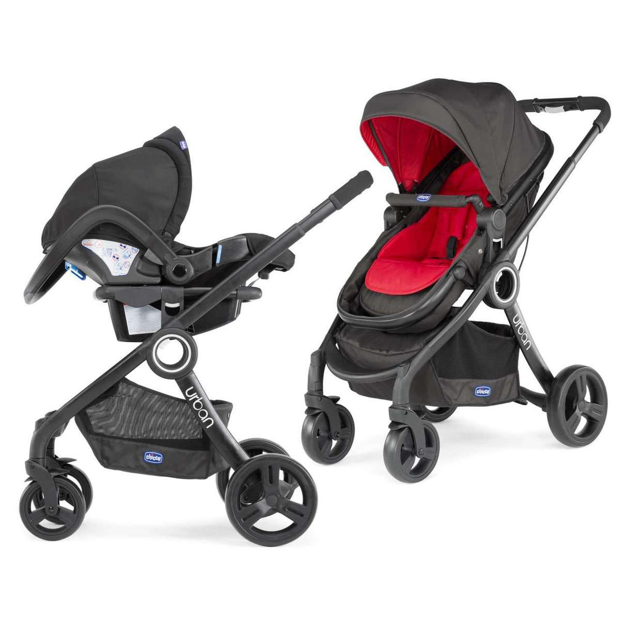 Voir la diapositive 4 : CHICCO Pack urban plus (poussette + nacelle transformable + auto-fix fast) Red Wave