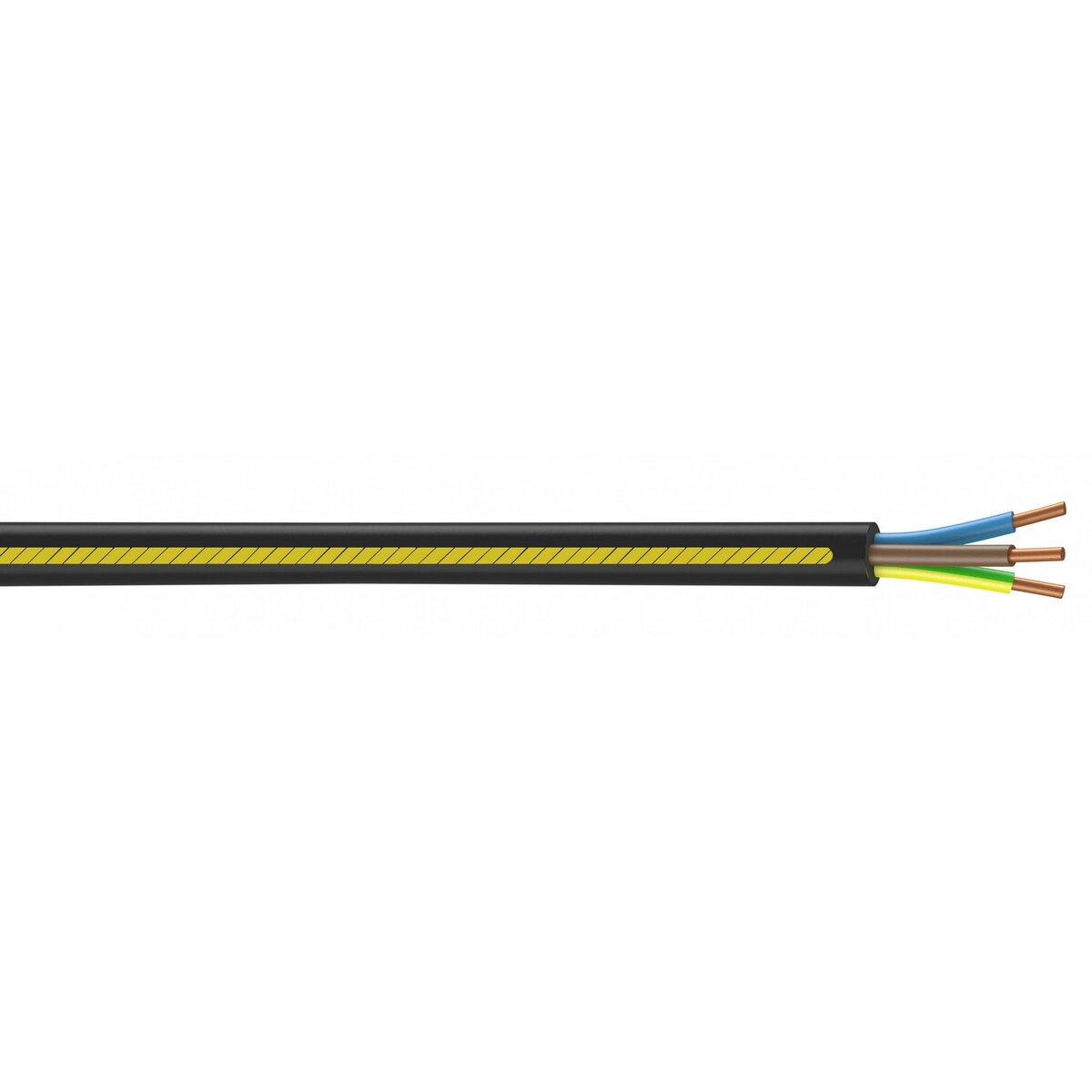 CENTRALE BRICO Câble électrique 3 G 2.5 mm² u1000r2v L.3 m, noir