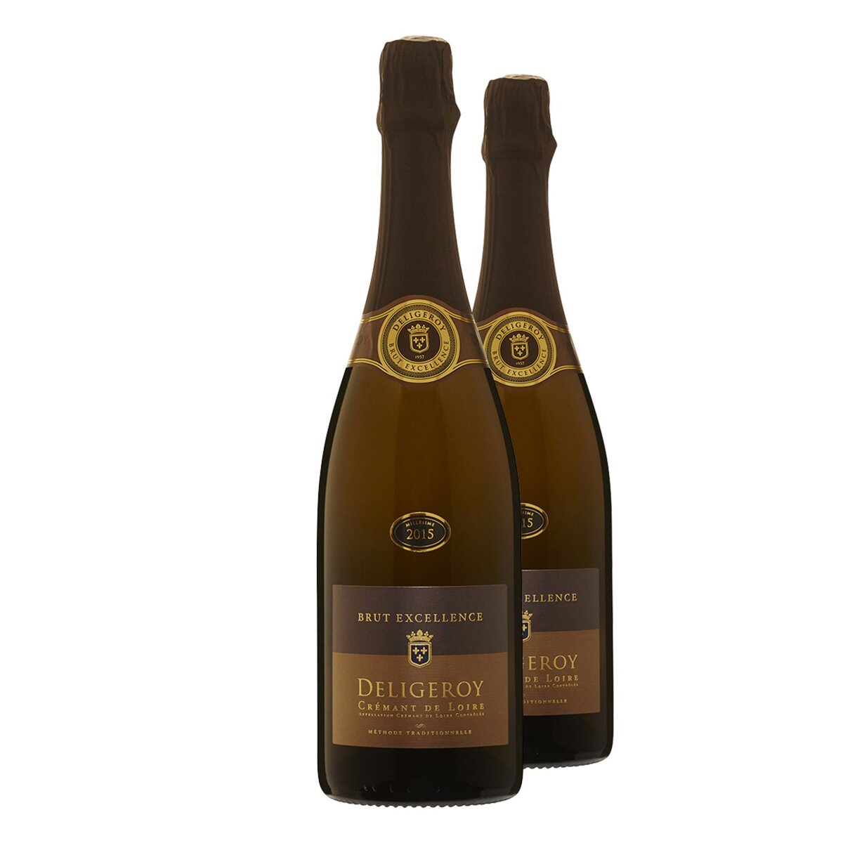  Lot de 2 bouteilles Déligeroy Crémant de Loire Blanc Brut 2015