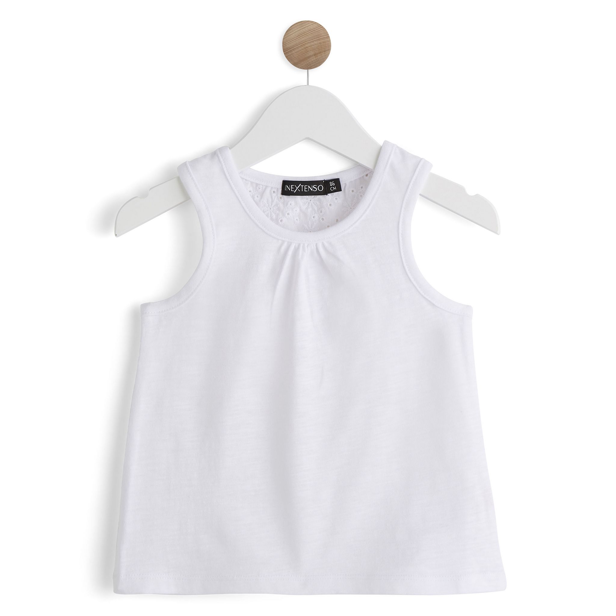 Débardeur Bébé Taille S Nude/beige Dentelle Et Appliqué - Occasion Très Bon état - 91% Coton