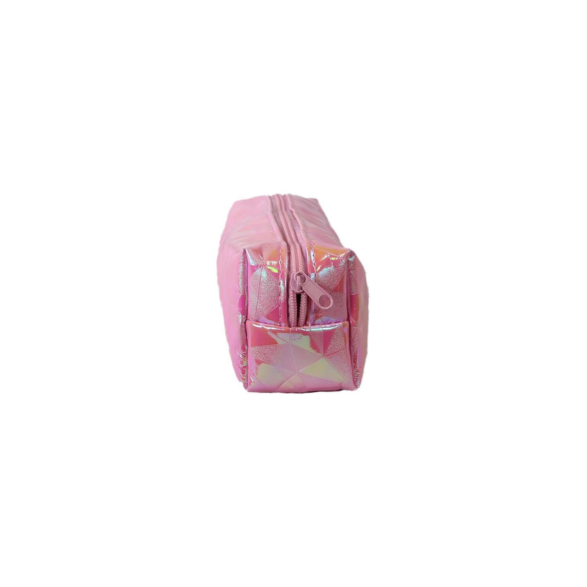 Voir la diapositive 3 : Bagtrotter Trousse scolaire rectangulaire brillante - Rose holographique - Fille - 1 compartiment