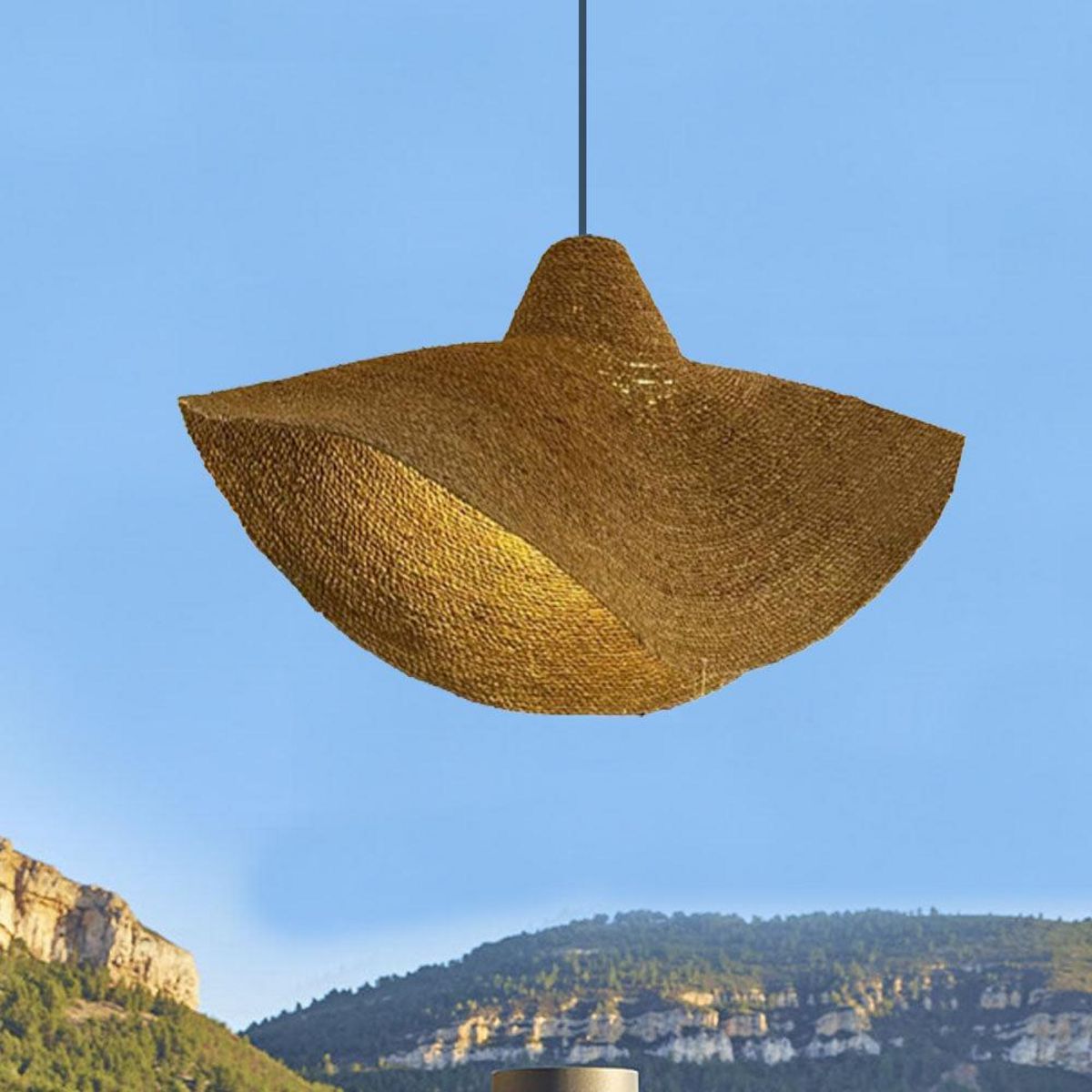 Lumisky Abat-jour KLEIA Marron Herbe marine D32cm