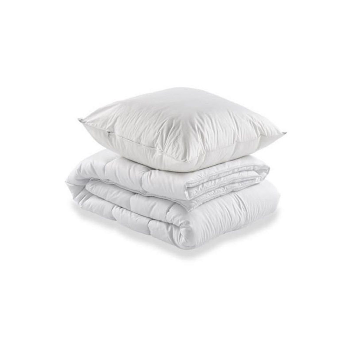 DEKO DREAM Pack pret a dormir TOP matelas 90x190 cm + Sommier + Couette + 1 oreiller 60x60 cm - 14 cm