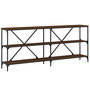 Voir la diapositive 2 : VIDAXL Table console chene marron 180x30x75 bois d'ingenierie et fer