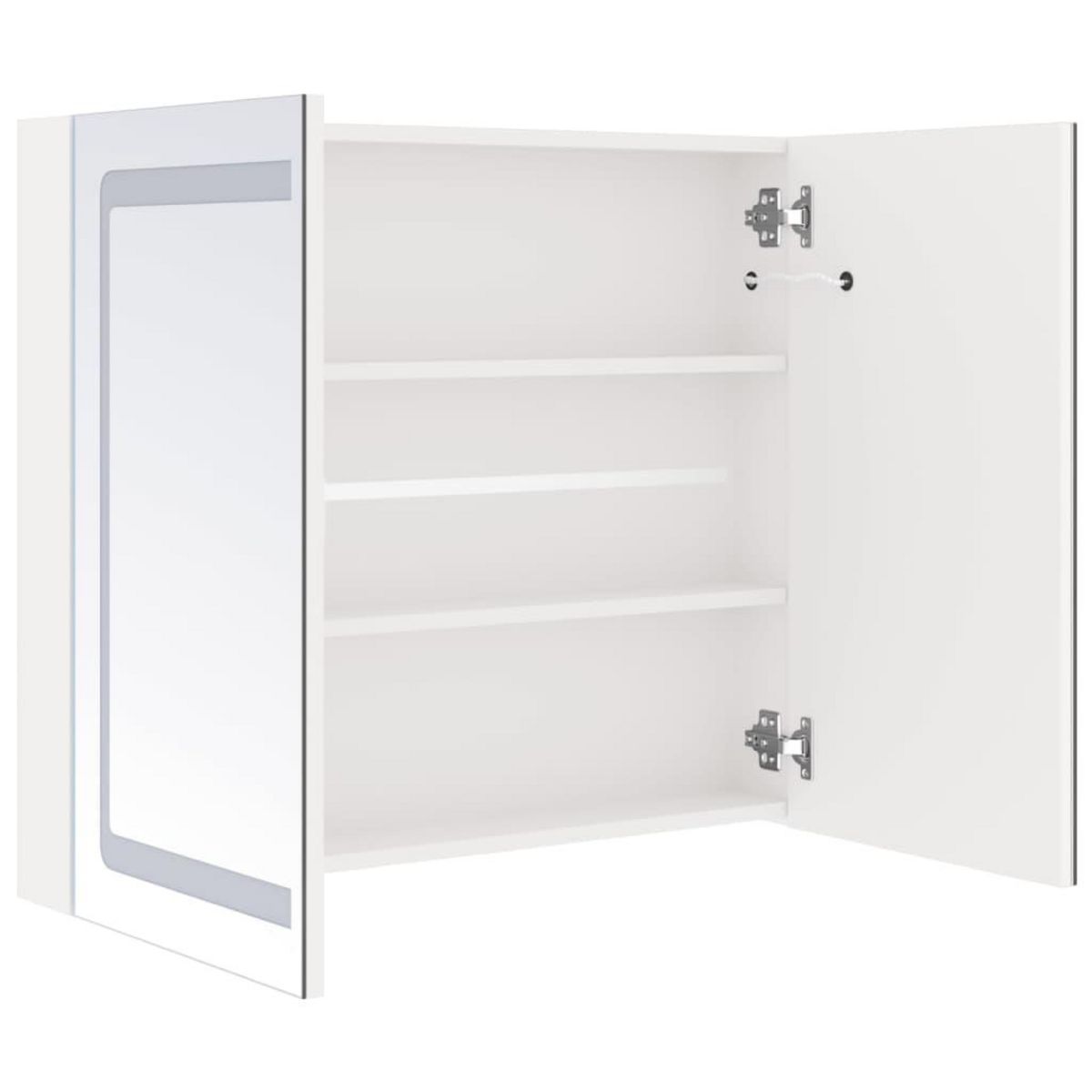 VIDAXL Armoire de salle de bain a miroir LED Blanc brillant 80x12x68cm