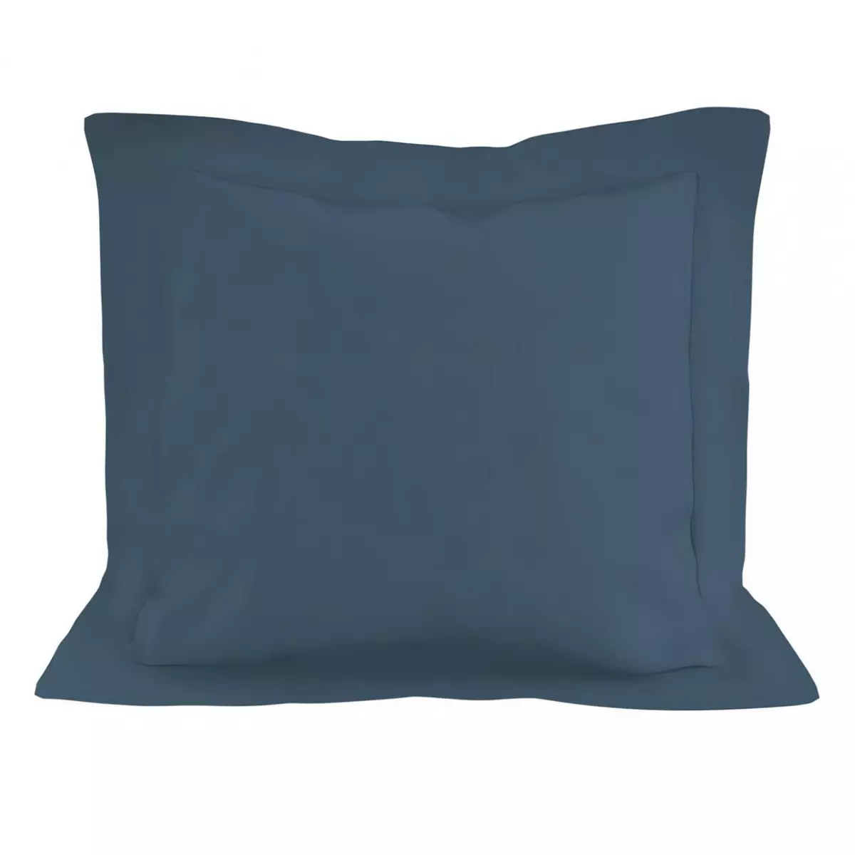SOLEIL D'OCRE Taie d'oreiller en coton 57 fils 63x63 cm UNI bleu canard, par Soleil d'ocre