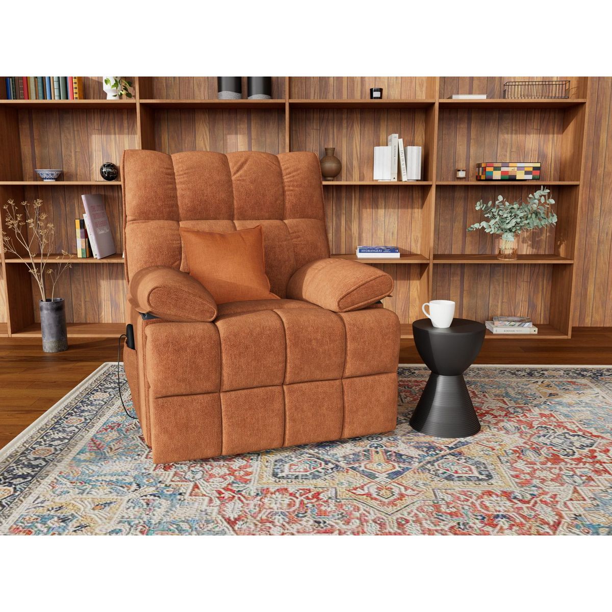 BEST MOBILIER Chandler - fauteuil relax électrique en velours texturé