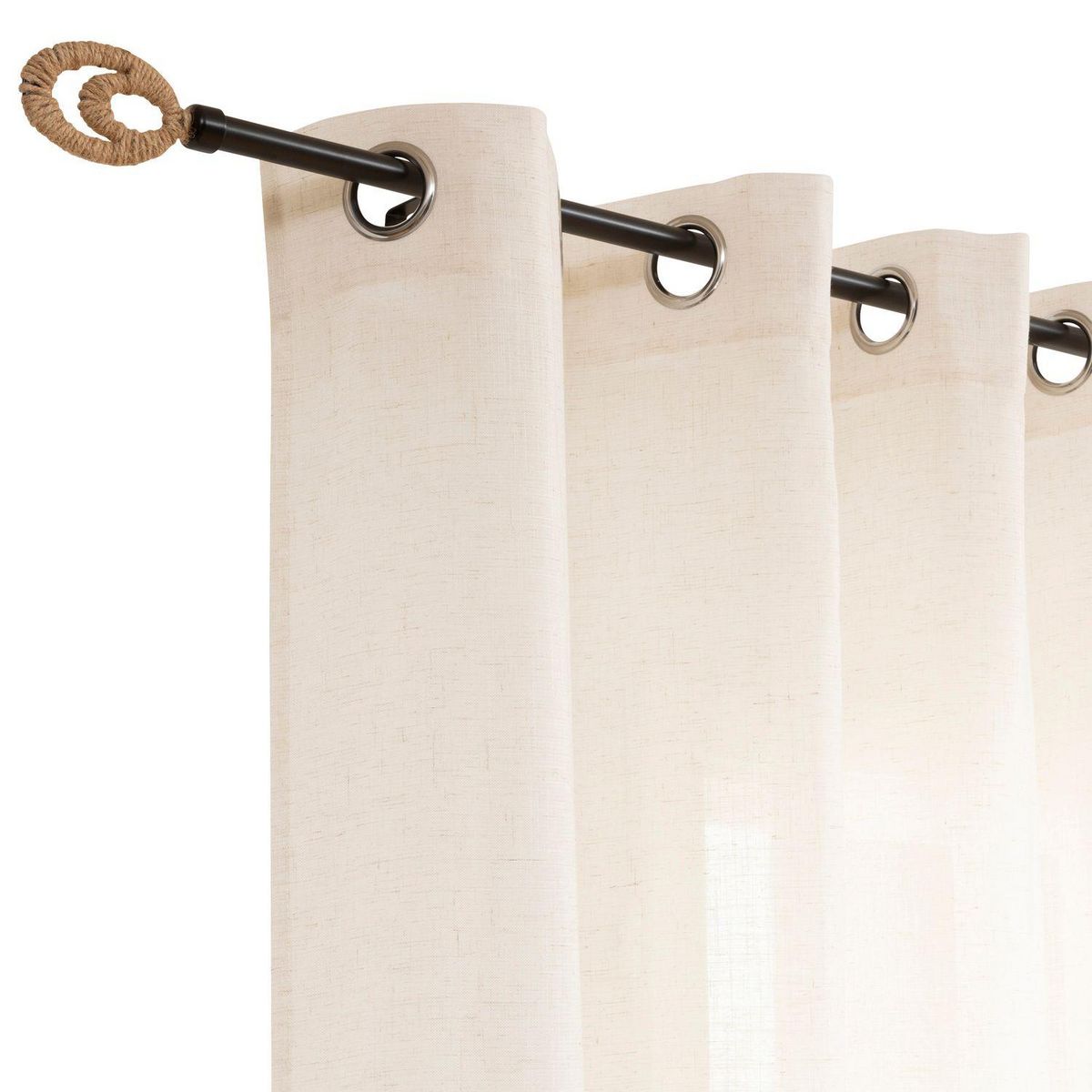 ATMOSPHERA Kit de tringle à rideaux extensible Ellipse - L120 /L210 cm - Métal noir