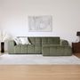 Voir la diapositive 2 : CONCEPT USINE Canapé d'angle 3 places nuage en velours vert SALFORD