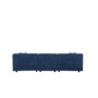 Voir la diapositive 5 : CONCEPT USINE Canapé modulable 4 places: canapé droit 3 places + 1 pouf velours côtelé bleu MONROE