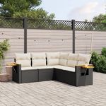 VIDAXL Salon de jardin 5 pcs avec coussins noir resine tressee