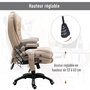 Voir la diapositive 5 : HOMCOM Fauteuil de bureau direction massant chauffant hauteur réglable dossier inclinable toile de lin beige