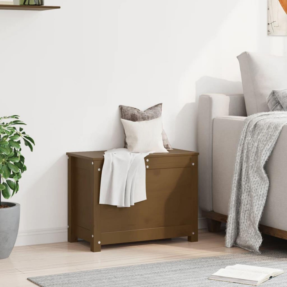 VIDAXL Boîte de rangement Marron miel 60x32x45,5 cm Bois massif de pin