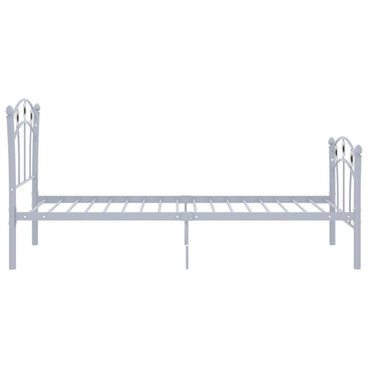 VIDAXL Cadre de lit sans matelas gris metal 90x200 cm