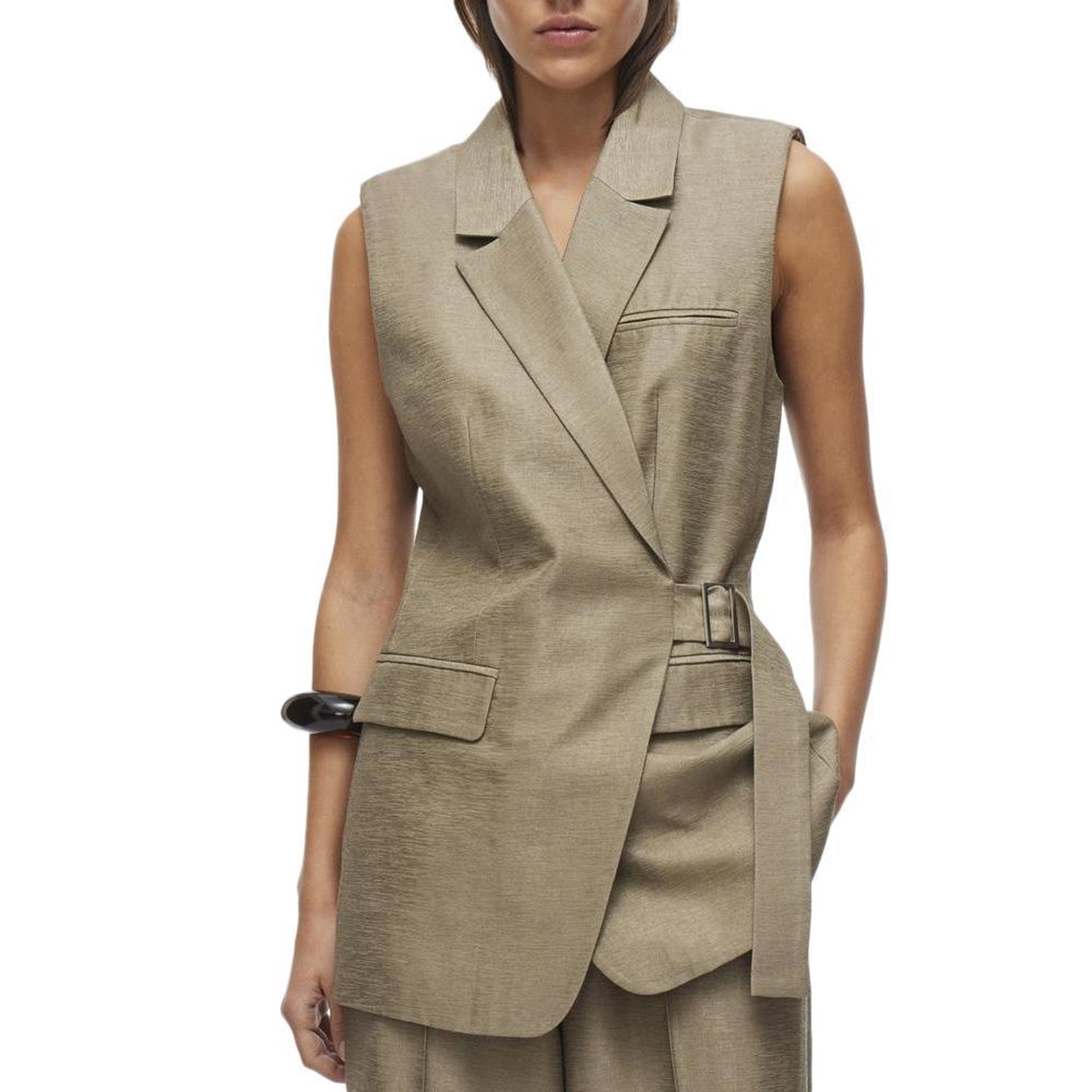 Vila Veste Sans manche  Femme Vila Roujuliet Waistcoat. Coloris disponibles : Marron