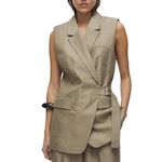 Vila Veste Sans manche  Femme Vila Roujuliet Waistcoat. Coloris disponibles : Marron