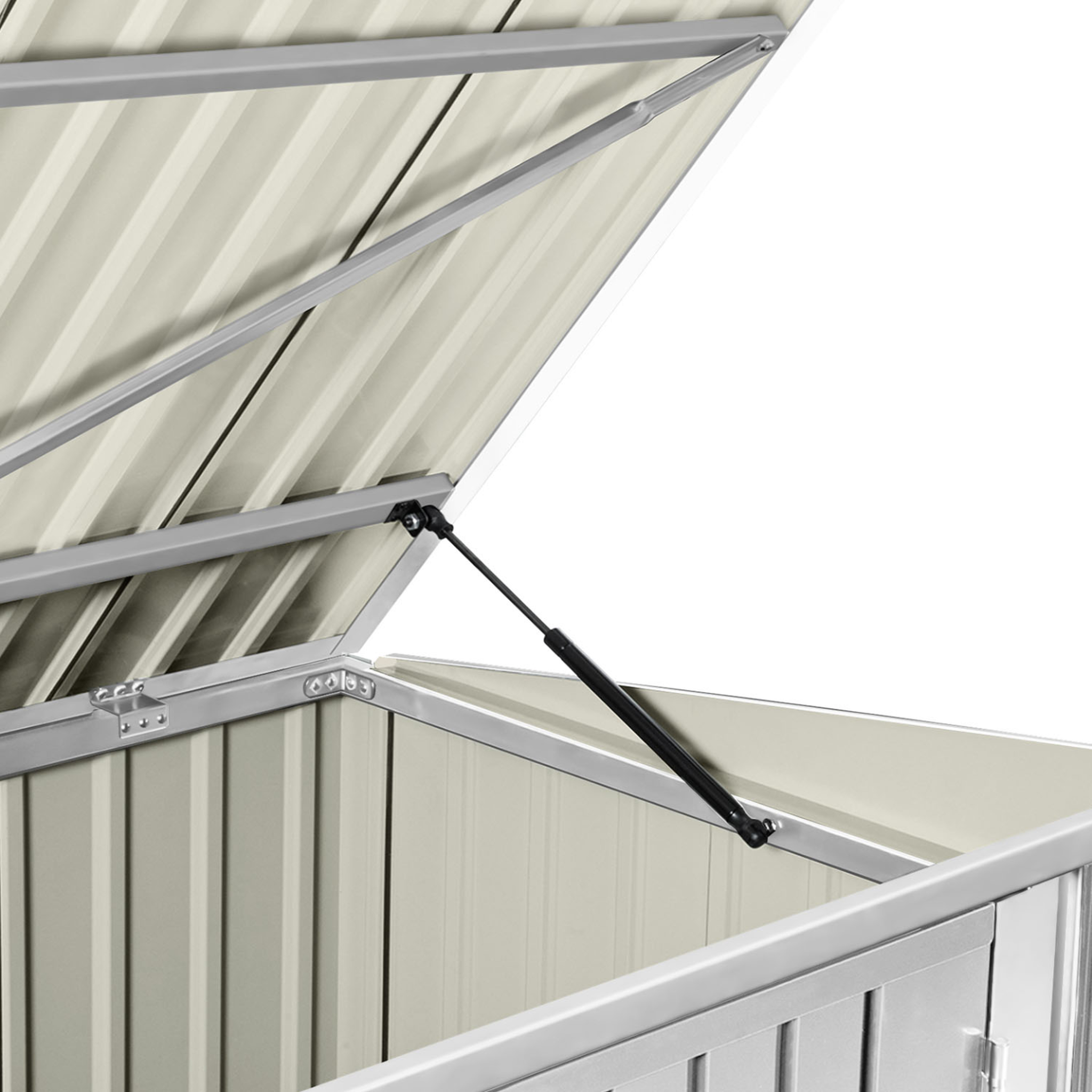 Voir la diapositive 6 : ID MARKET Abri de jardin en métal gris clair verrouillable multi-rangement stockage vélos, outils, poubelles