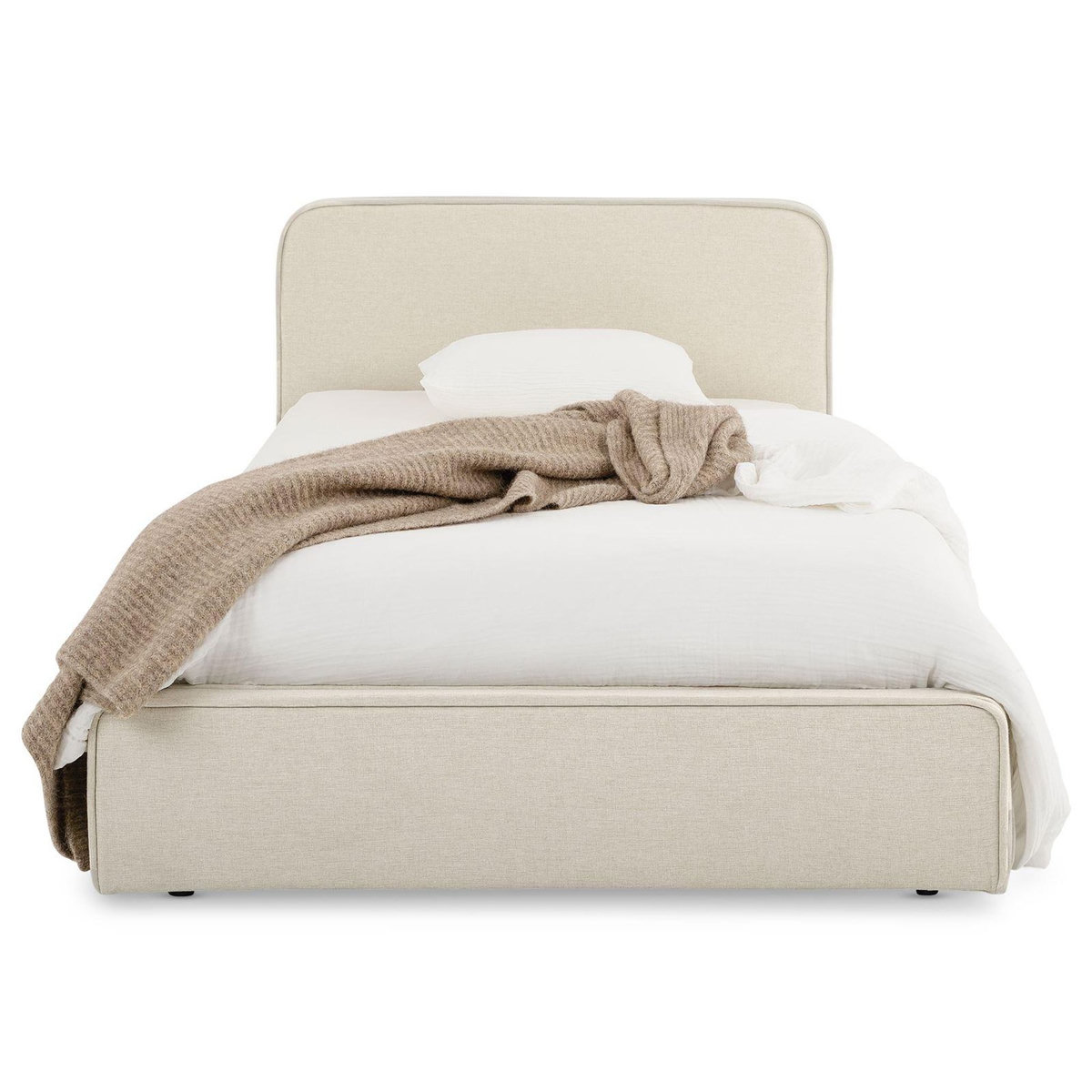 IDIMEX Lit simple BELARTI 90 x 190 cm rembourré, revêtement en tissu