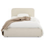 Voir la diapositive 1 : IDIMEX Lit simple BELARTI 90 x 190 cm rembourré, revêtement en tissu