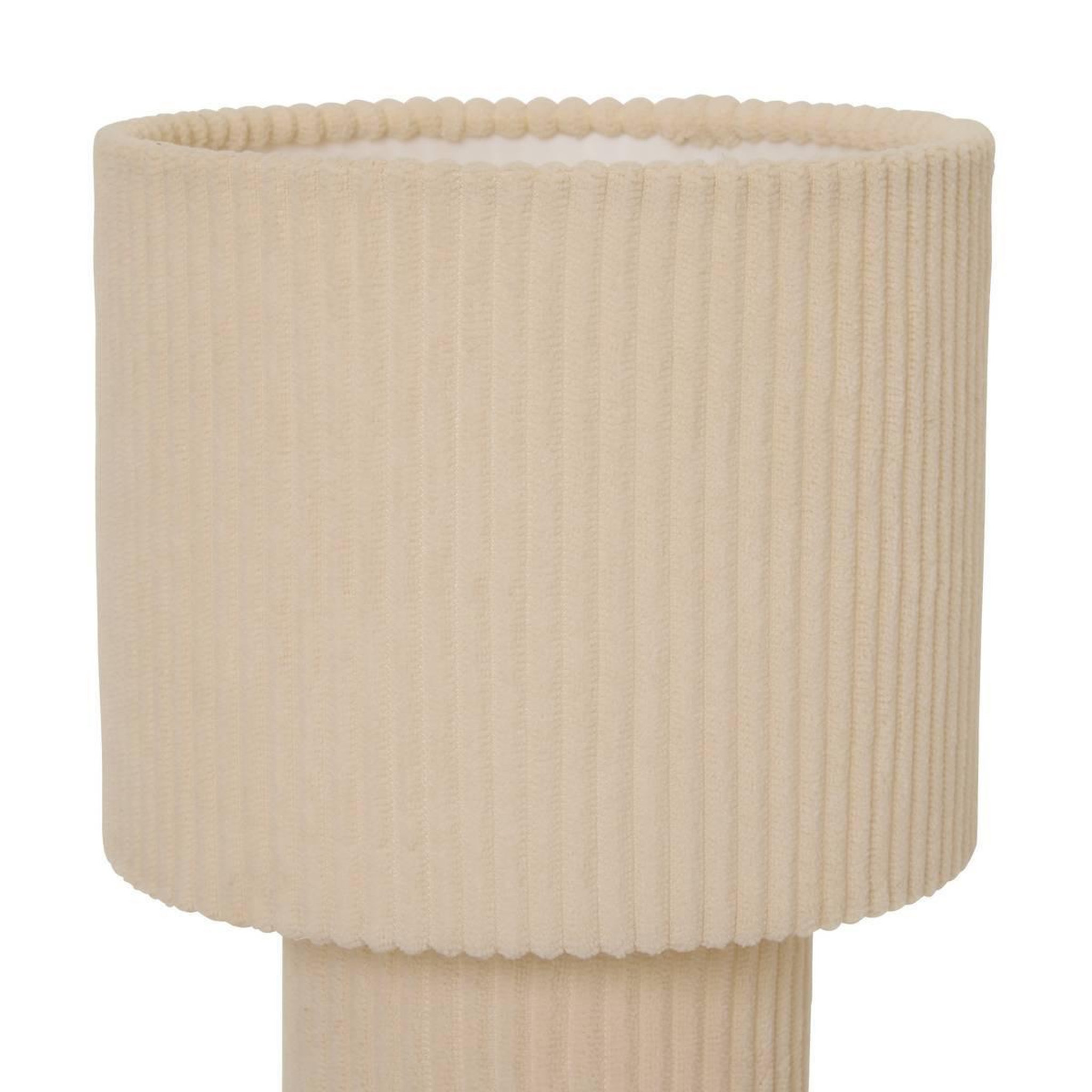 Voir la diapositive 2 : ATMOSPHERA Lampe à poser côtelée  jolina  28cm ivoire
