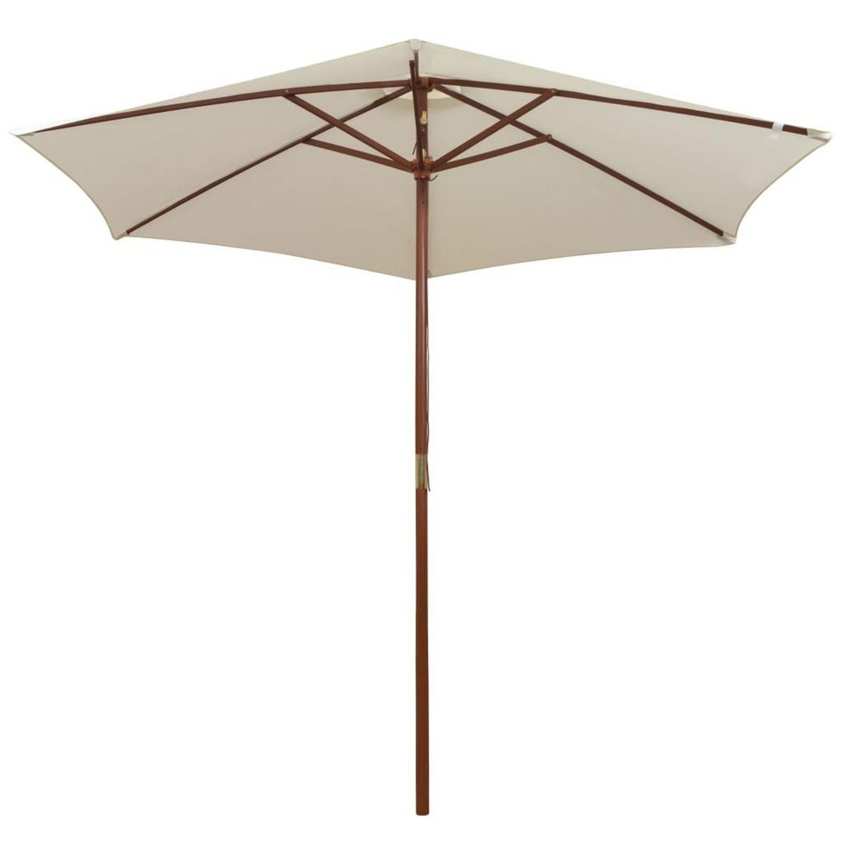 VIDAXL Parasol avec poteau en bois 270 x 270 cm Blanc creme