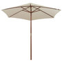 Voir la diapositive 2 : VIDAXL Parasol avec poteau en bois 270 x 270 cm Blanc creme