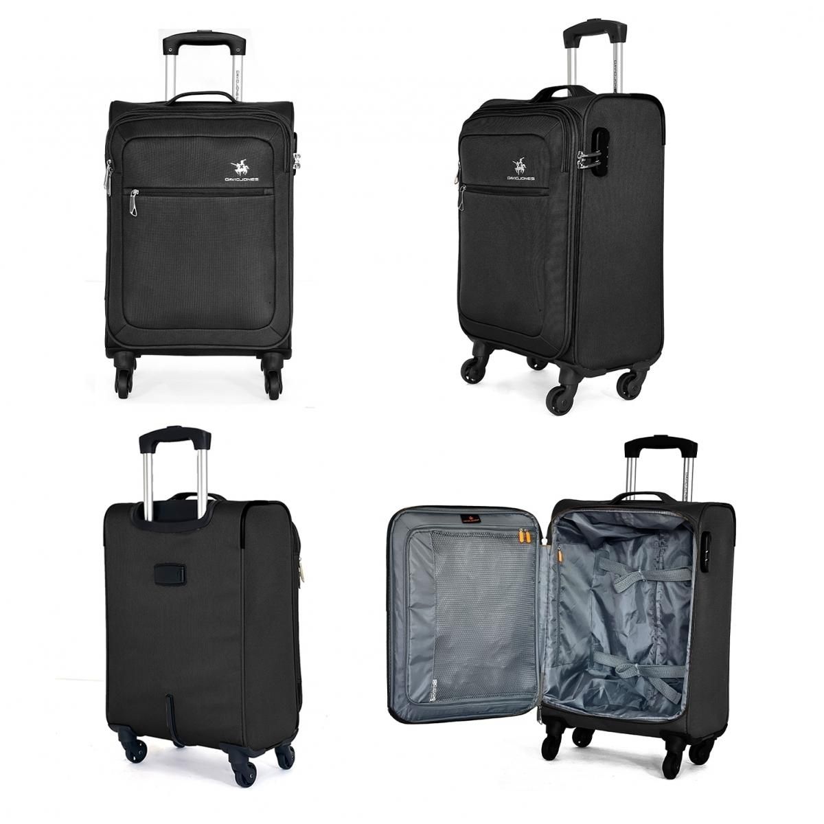 David Jones Lot de 3 valises souples dont 1 cabine