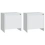 Voir la diapositive 2 : VIDAXL Tables de chevet 2 pcs blanc 45x34x44,5 cm bois d'ingenierie