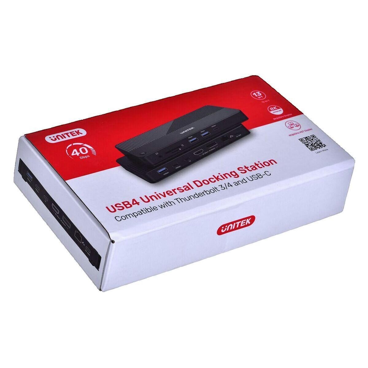 Unitek Station d'accueil Unitek D1079A 12 ports, 40 Gbps, 8K HDMI, USB 4, Ethernet