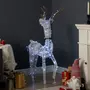 OUTSUNNY Déco renne de Noël lumineux - Silhouette renne lumineux - décoration LED extérieure de Noël - 92 LED blanc froid