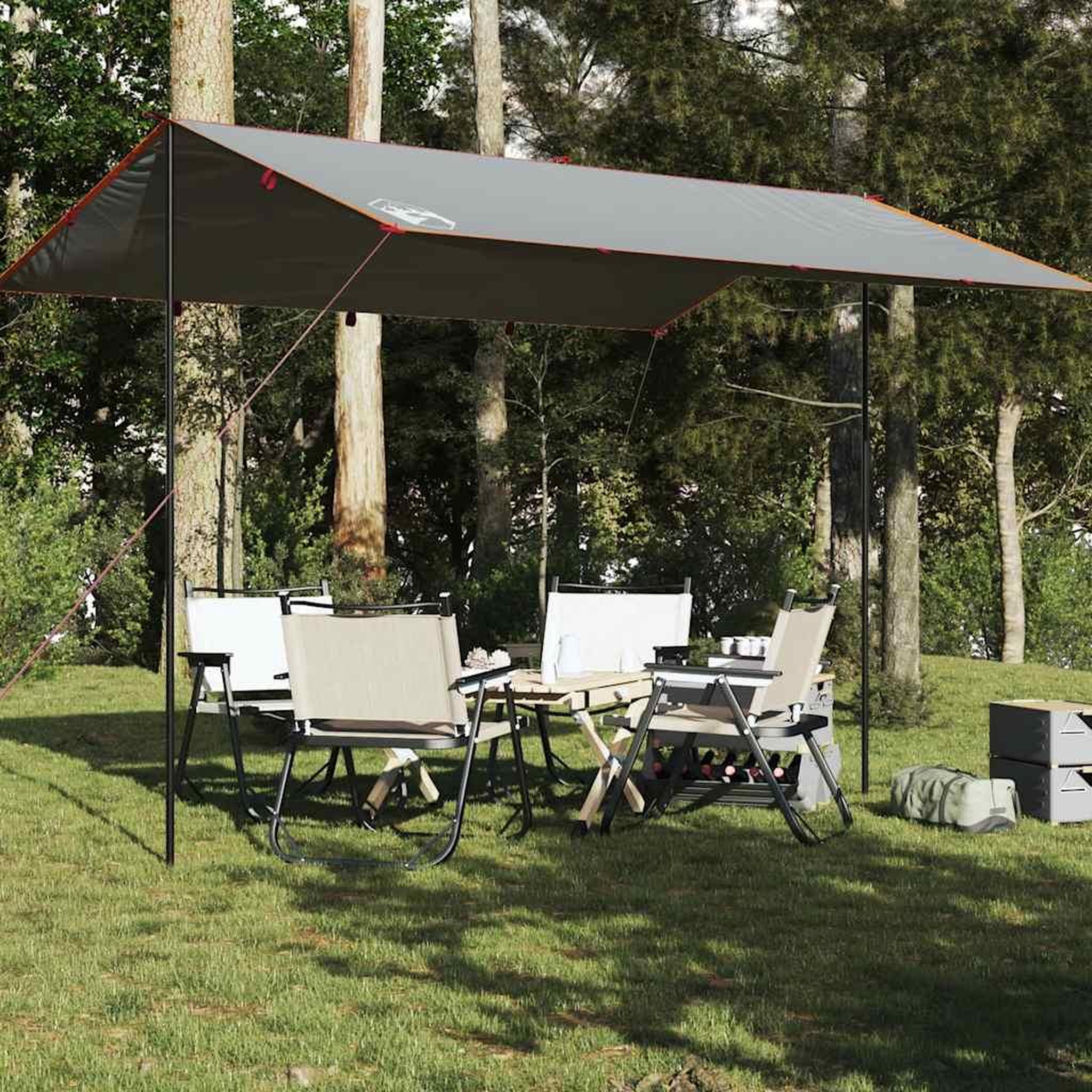 VIDAXL Bache de camping gris et orange 400x294 cm impermeable