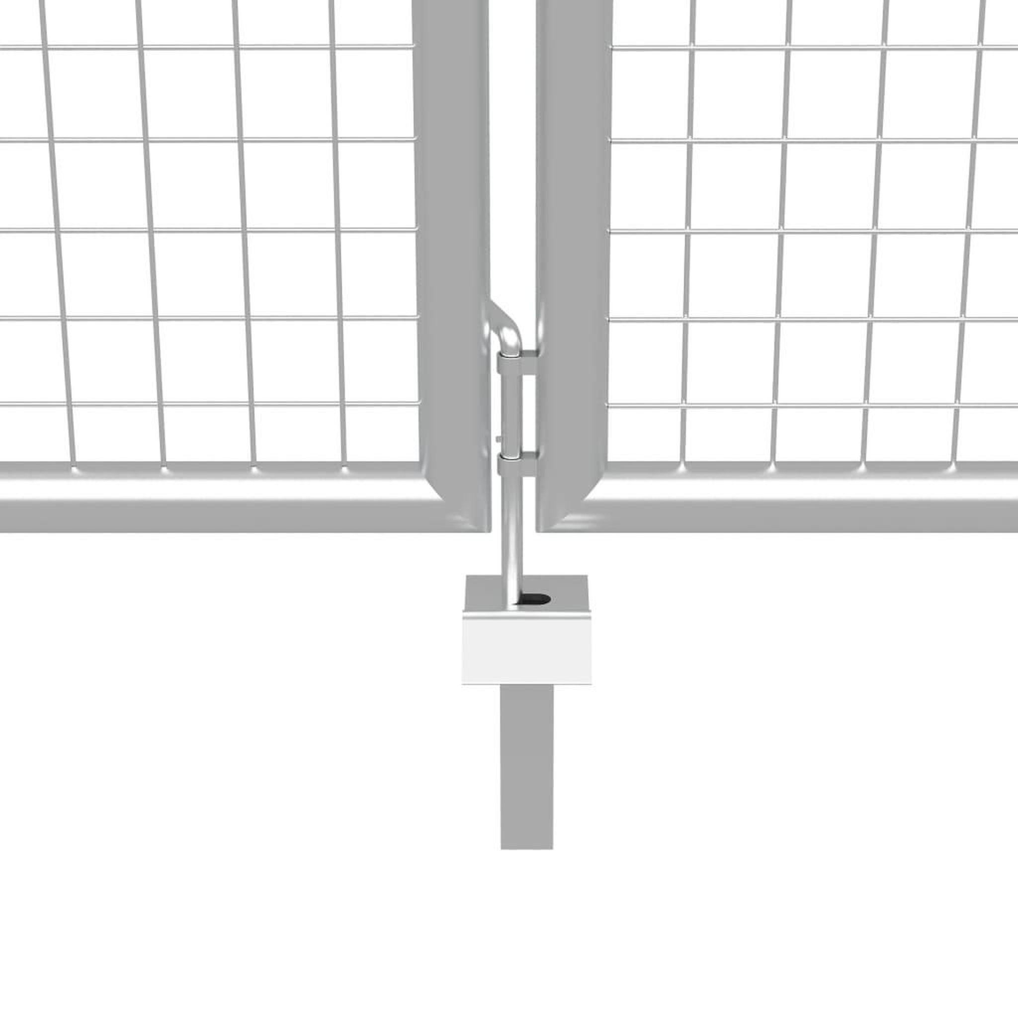 Voir la diapositive 4 : VIDAXL Porte de jardin Acier galvanise 415x250 cm Argente
